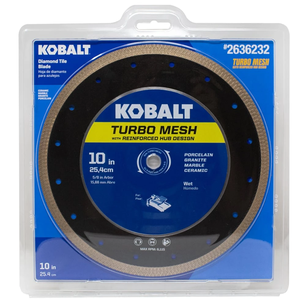 Kobalt CTM10P 10-in Wet Continuous Rim Diamond Saw Blade 4 Kobalt CTM10P 10-in Wet Continuous Rim Diamond Saw Blade -Kobalt Store 73436855
