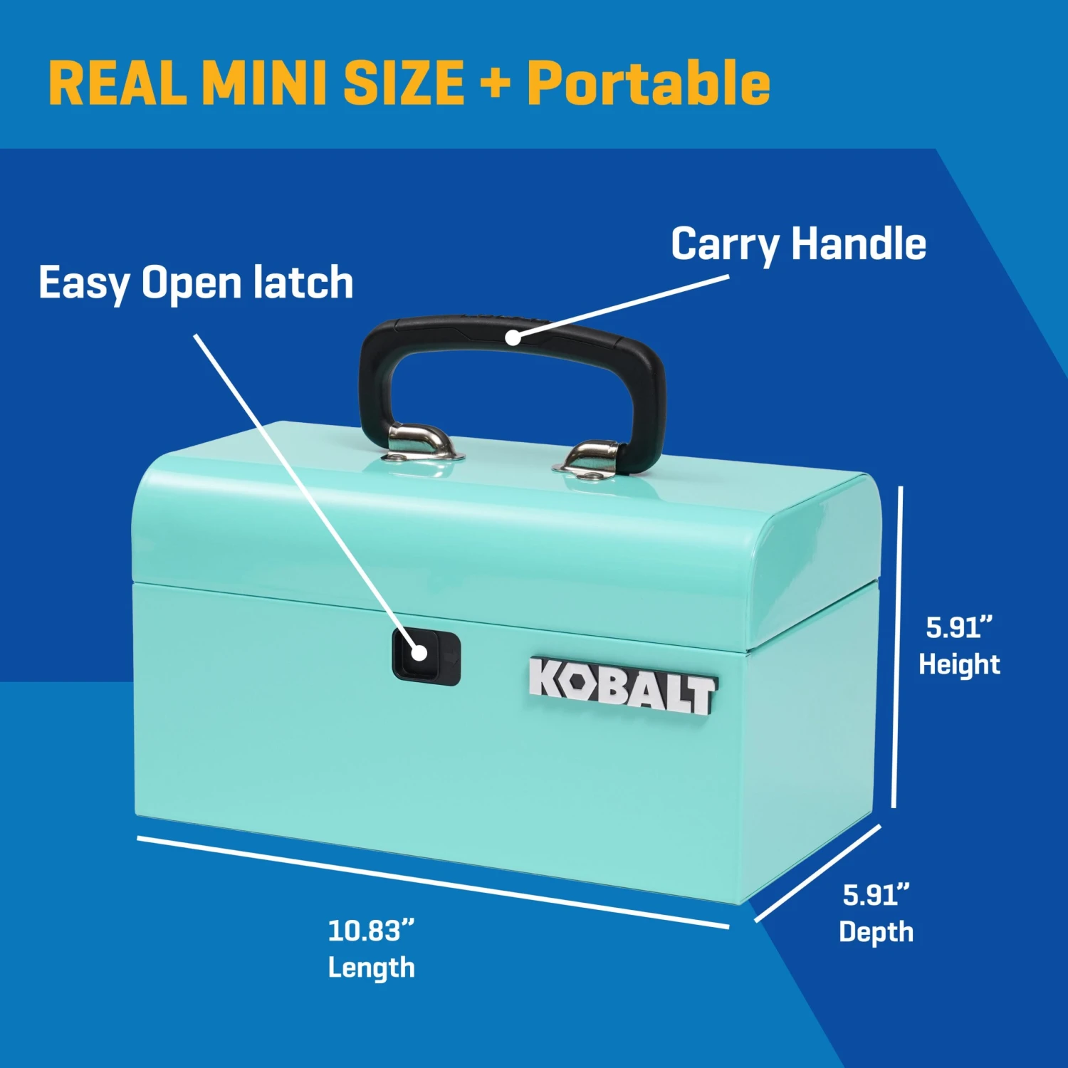 Kobalt Portable Mini Toolbox 10.83-in W X 5.91-in H X 5.91-in D Teal Steel Tool Box 2 Kobalt Portable Mini Toolbox 10.83-in W X 5.91-in H X 5.91-in D Teal Steel Tool Box -Kobalt Store 73521705 scaled