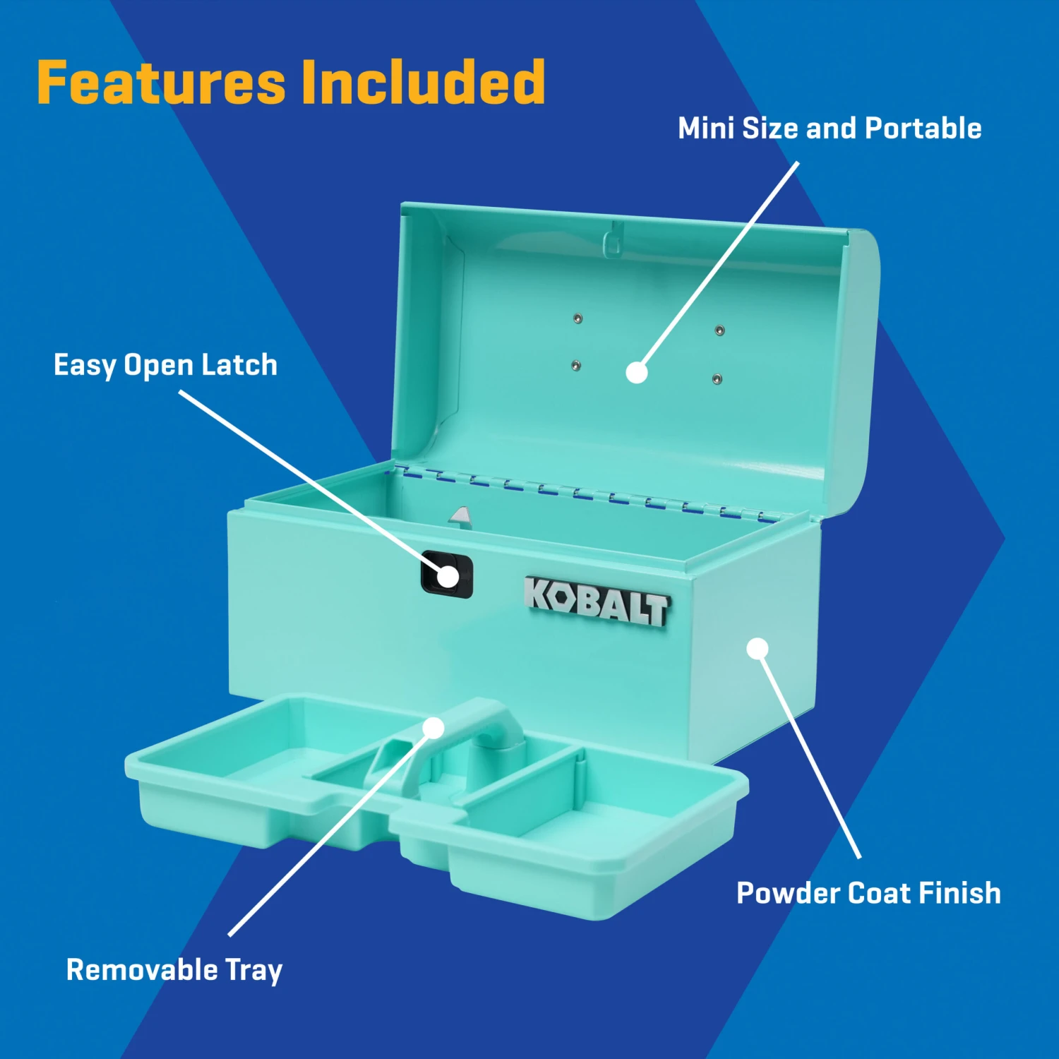 Kobalt Portable Mini Toolbox 10.83-in W X 5.91-in H X 5.91-in D Teal Steel Tool Box 3 Kobalt Portable Mini Toolbox 10.83-in W X 5.91-in H X 5.91-in D Teal Steel Tool Box -Kobalt Store 73521709 scaled